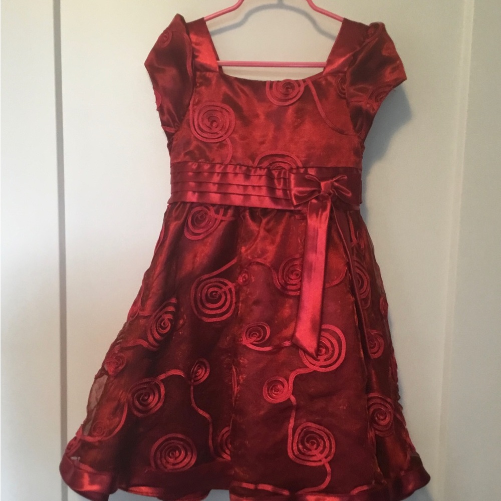Girls size 5 formal dress red